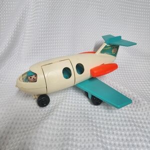 Vintage 1970-72 Fisher Price Little People Toy Jet Airplane